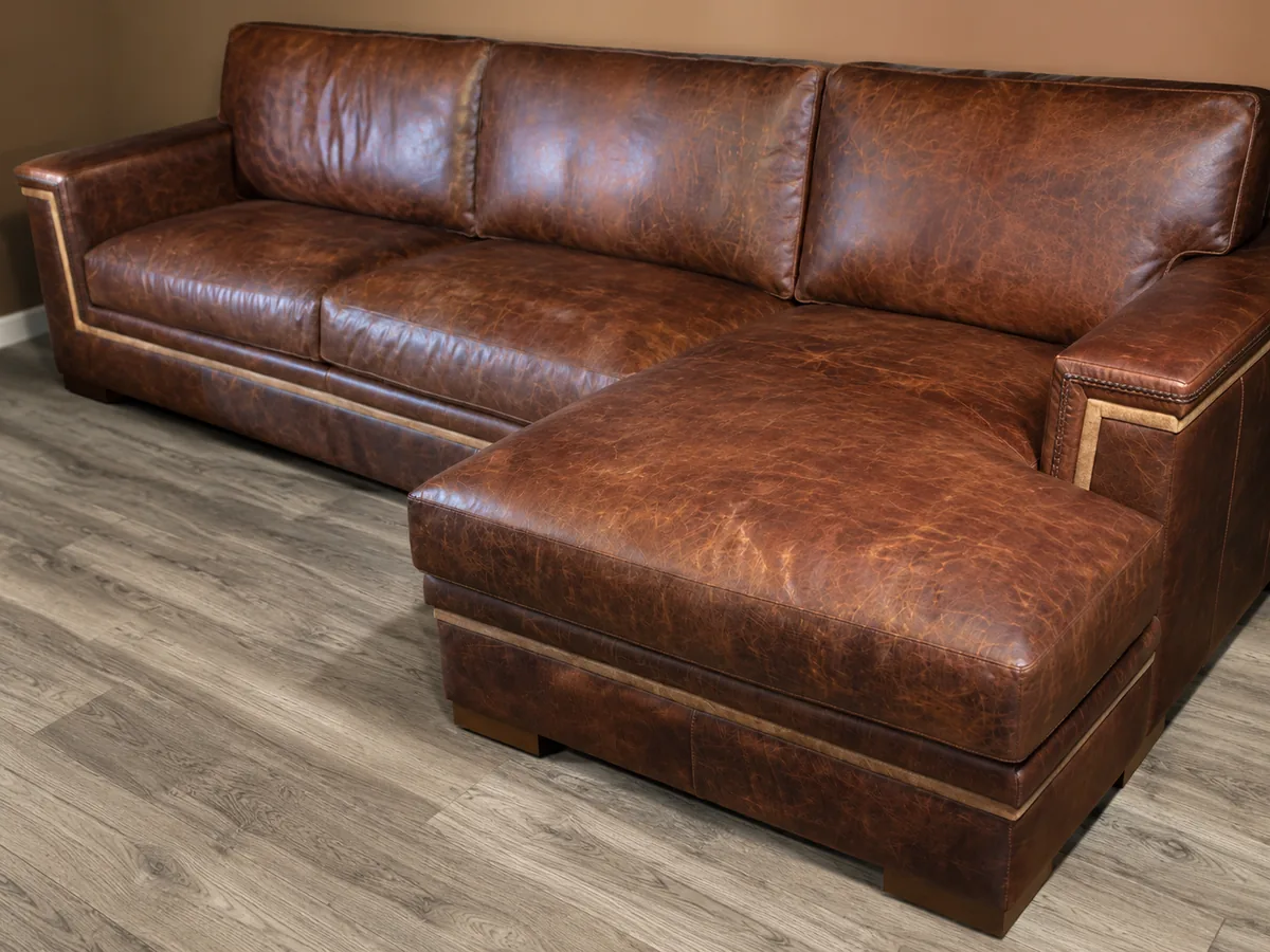 Freshly cleaned leather sofa in an Orlando, FL living room