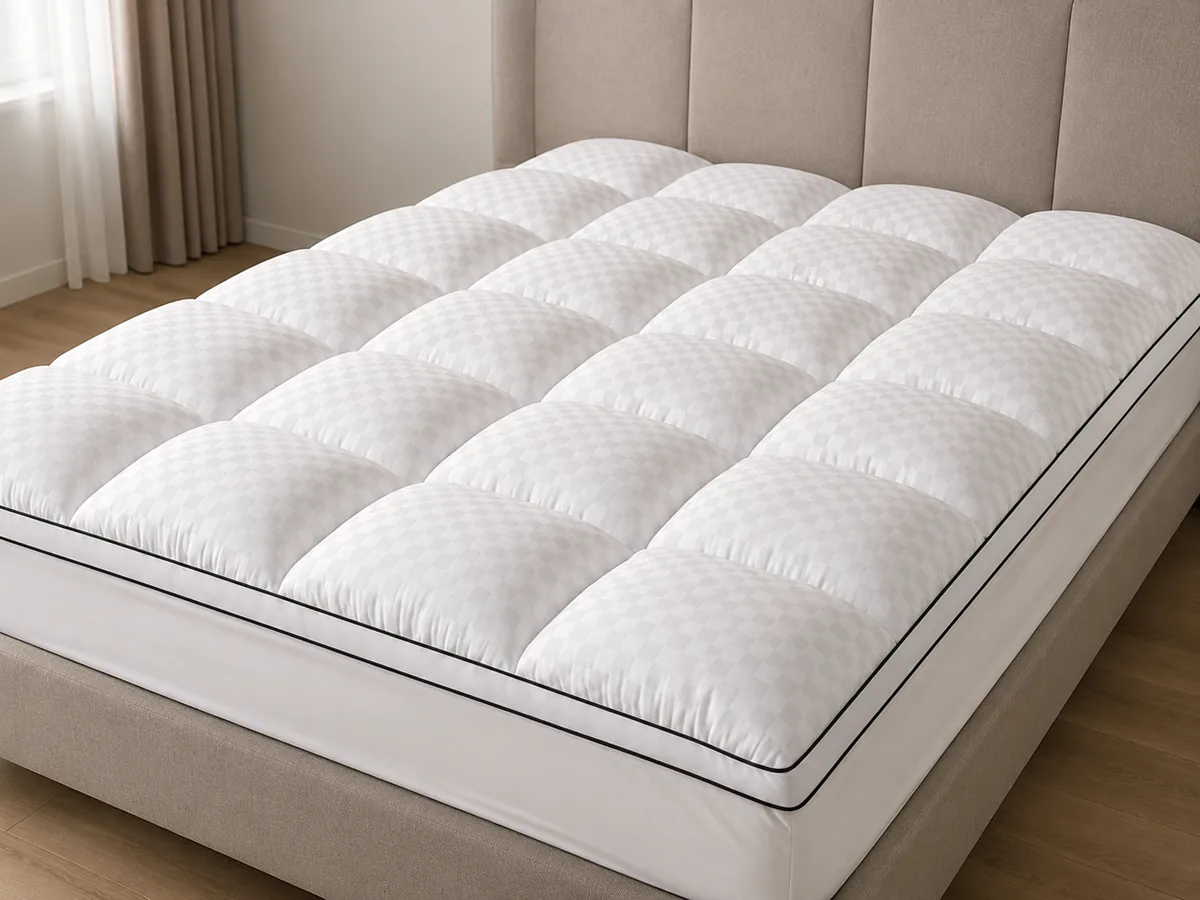 A freshly cleaned mattress topper on a bed in an Orlando, FL bedroom