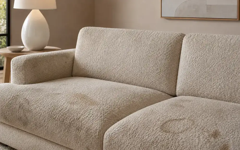 Couch refresh before, Couch before and after upholstery cleaning in Orlando, FL