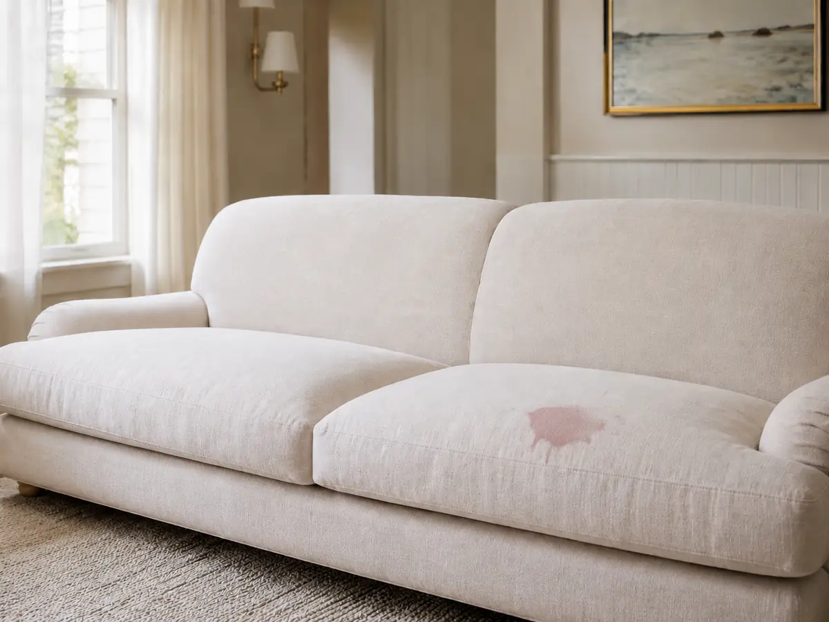 Sofa stain removal before, Sofa stain before and after cleaning in Orlando, FL