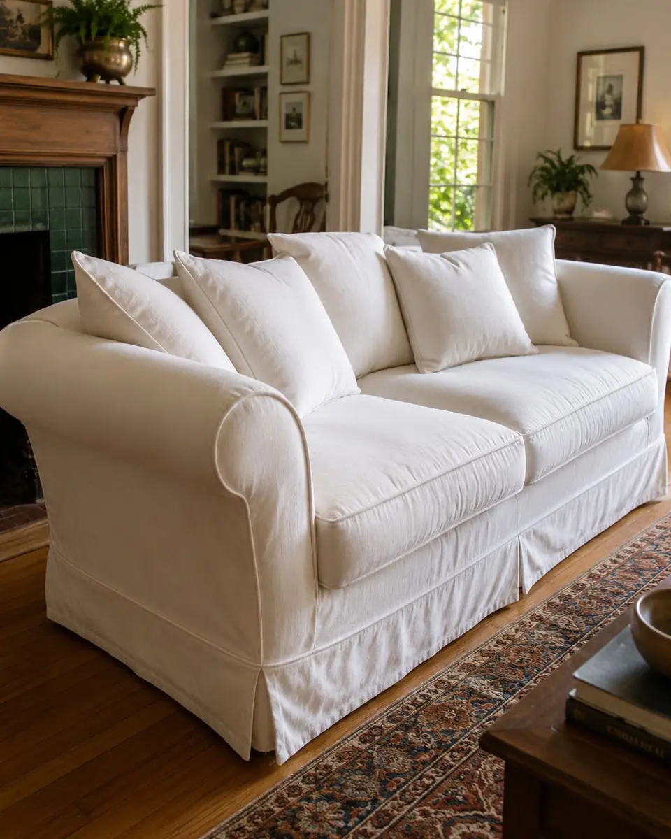 Freshly cleaned sofa in a College Park, Orlando home